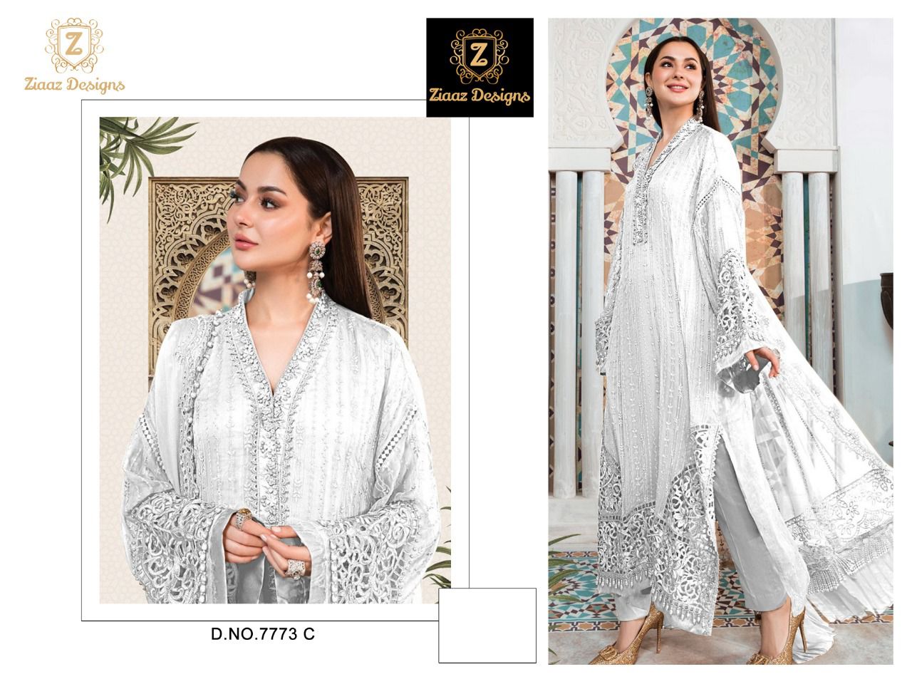 Ziaaz Designs Premium 7773 New Fancy Festive Wea Pakistani Salwar Kameez Collection